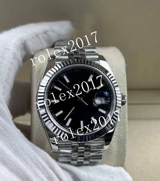 CLEAN Factory besttime Mens Super Men's Datejust 41mm Jubilee Черный циферблат из белого золота с рифленым безелем из стали 904L Best Edition 3235 Механизм Автоматические наручные часы