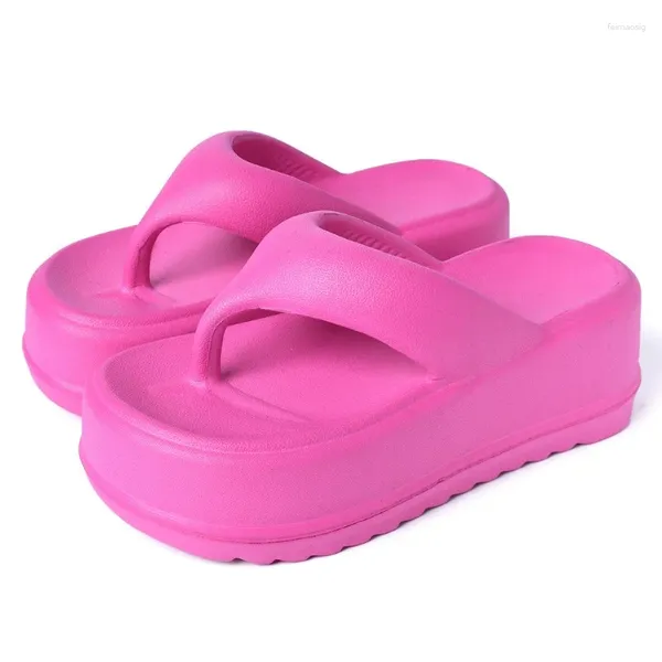 Hausschuhe 2024 Sommer Flache Frauen Schwarz Weiß Flip-Flops Dicke Sohle Maultiere Casual Komfort Slides Frau Plattform Solide