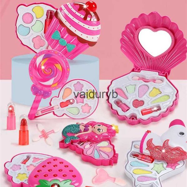 Beleza moda rosa meninas maquiagem caixa conjunto sombra paleta brinquedo ldren jogar casa brinquedo seguro e inofensivo maquiagem princesa presente crianças maquiagem toyvaiduryb