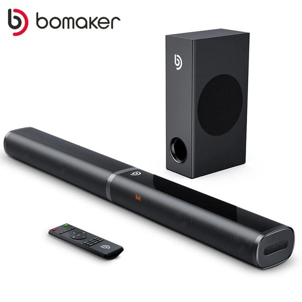 Soundbar BOMAKER 190W 2.1 TV Soundbar Home Theater Sistema de som Bluetooth Alto-falante Barra de som Subwoofer Suporte Óptico AUX Alto-falante HDMI