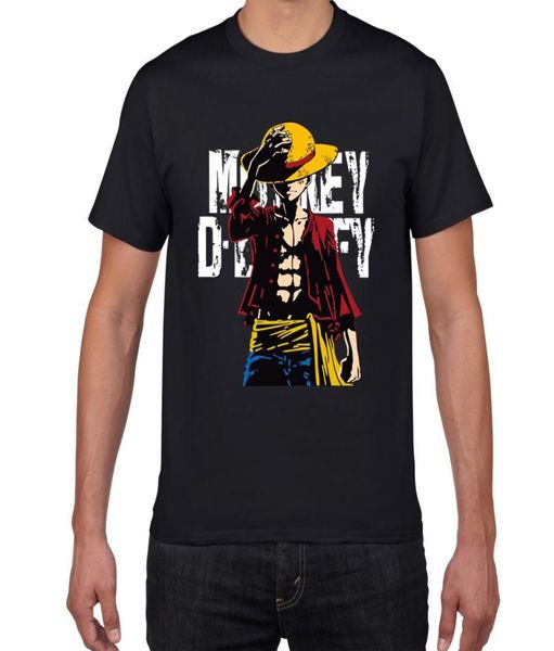 Yaz Tek Parça Tişört Erkek Japon Anime Luffy Pamuk Tshirt Erkekler Gevşek Rahat Üst Tee Erkekler Giyim Tişört Tişört Homme Boyutu XS2XL9513510