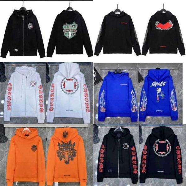 Felpe con cappuccio da uomo firmate Felpe invernali cromate Felpa con cappuccio cuore Giacca a maniche lunghe con cappuccio Cappotto allentato Donna Hip Hop Chromees Cuori Multi colore om GW