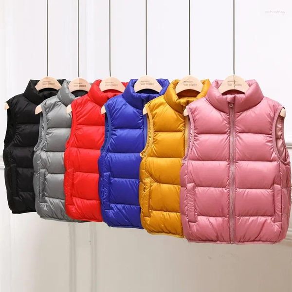 Giù Cappotto 2-14 Anni Bambini Anatra Gilet 2024 Autunno Inverno Ragazzi Ragazze Senza Maniche Puffer Giubbotti Bambini Gilet Fodera Calda