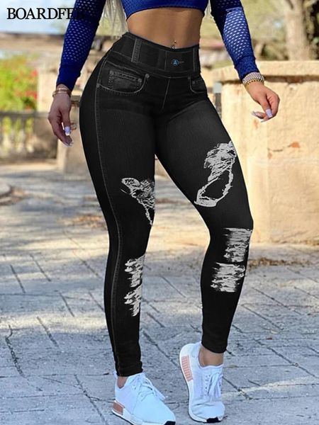 Jeans finti da donna Leggings senza cuciture per il sollevamento del sedere Pantaloni lunghi Causale Vita alta Skinny Solid Yoga Matita elastica attillata 240118