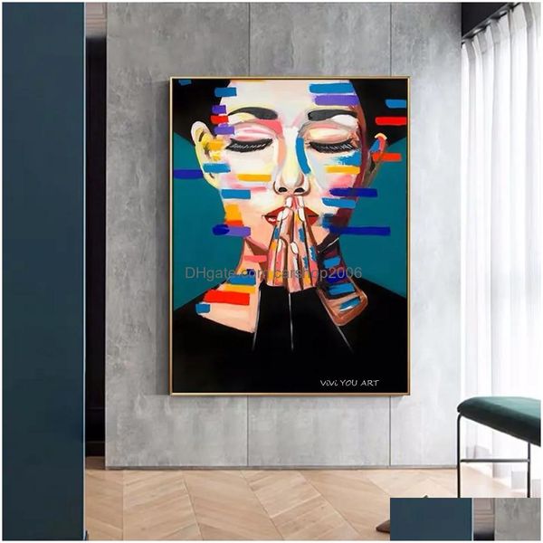 Картины 100 ручная роспись на холсте Пикассо знаменитый стиль произведения искусства для гостиной домашний декор фотографии настенный постер Drop Delive Dhnb8