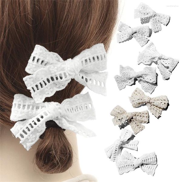 Acessórios de cabelo Bebê Meninas Bowknot Long Tassels Lace Hairpin Hairband Crianças Algodão Bonito Banda Colorido Babyclip Para Mulheres