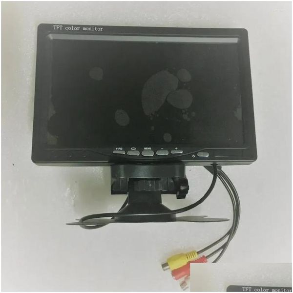 Monitors Inch HD LCD Monitör 1024 600 Çözünürlüklü Araç Ters Park Ekran NTSC PAL BOOL DÜŞÜNME DÜŞÜNMESİ İÇİN 2 VİDEO GİRİŞİMLE