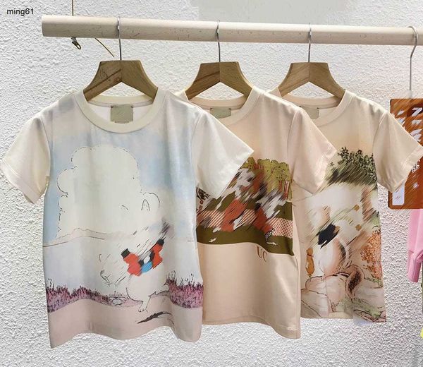 Marca bebê camisetas de alta qualidade algodão criança camisetas tamanho 100-150 crianças roupas de grife bonito animal impressão meninos menina manga curta jan20