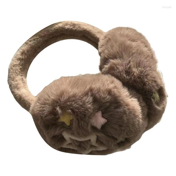 Berets Eye Catching Dobrável Orelha Aquecedor Star Padrão Plush Earmuff para adolescente esquiar