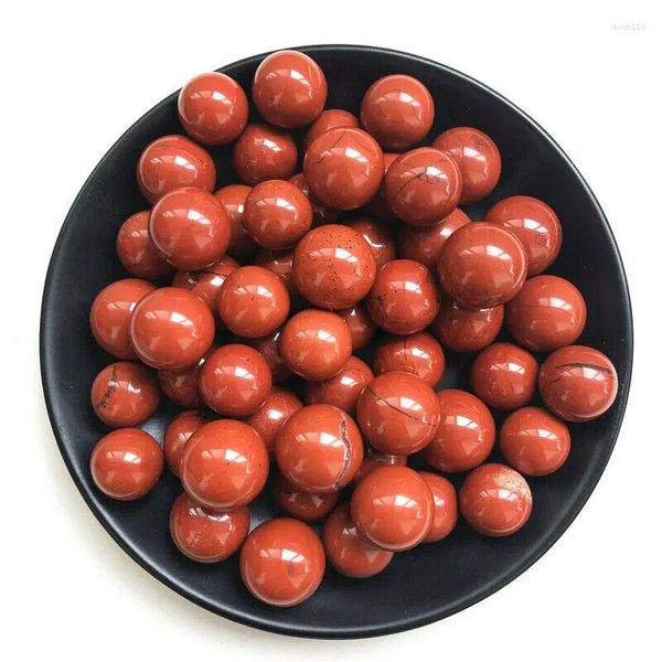 Estatuetas decorativas 5pcs Natural Red Jasper Quartz Crystal Ball Polido Espécime Reiki Cura Grátis