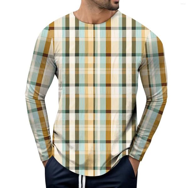 T-shirt da uomo T-shirt Design alla moda 3d stampato girocollo oversize Top larghi casual stile semplice uomo manica lunga pullover camicia