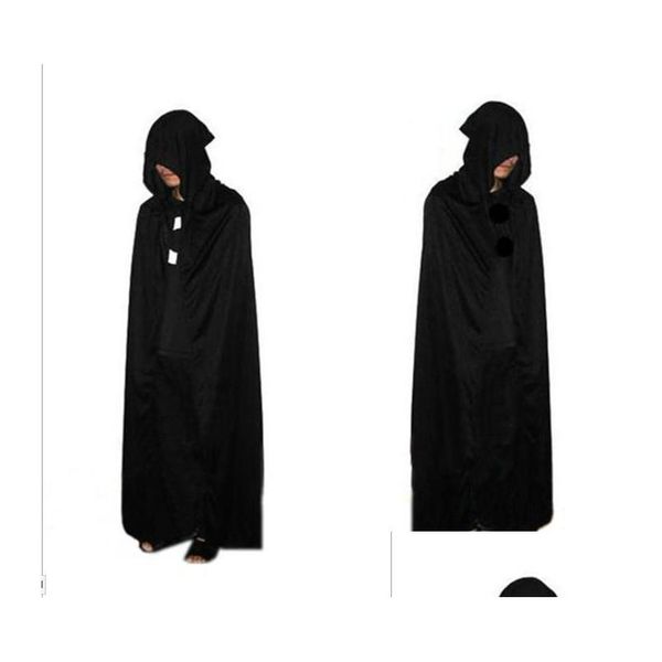 Tema Traje Halloween Traje De Malha Tecido Teatro Prop Morte Hoody Manto Diabo Long Tippet Cape Drop Delivery Vestuário Trajes Co Dh67Y