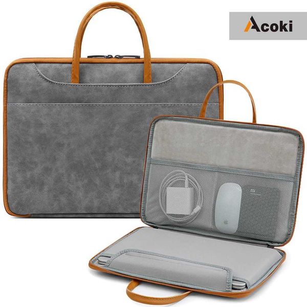 Capa para laptop mochila bolsa para laptop 13.3/14 polegadas capa de tecido de couro para macbook air 13 m1/m2 macbook pro 13/14 13.5 laptop de superfície 3/4