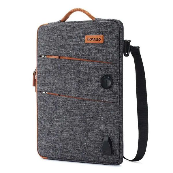 Mochila para laptop DOMISO 11 13 14 15,6 17,3 polegadas Bolsa para laptop à prova d'água Poliéster com porta de carregamento USB Orifício para fone de ouvido Capa para laptop