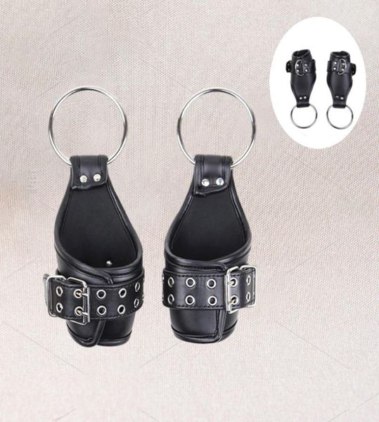 Multicuff pu couro bondage suspensão de pulso algemas de balanço forte acolchoado acessórios de mão pendurado ligantes de braço bdsm cospl1012563