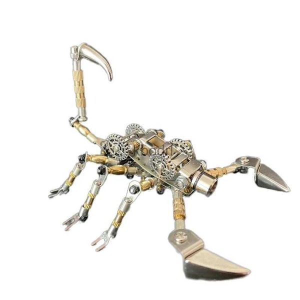 Strumenti artigianali Mini modello di scorpione meccanico Kit fai da te pieno di metallo assemblaggio giocattolo 3d puzzle insetto metallizzato punk decorazione giocattolo regali per uomini bambini YQ240119