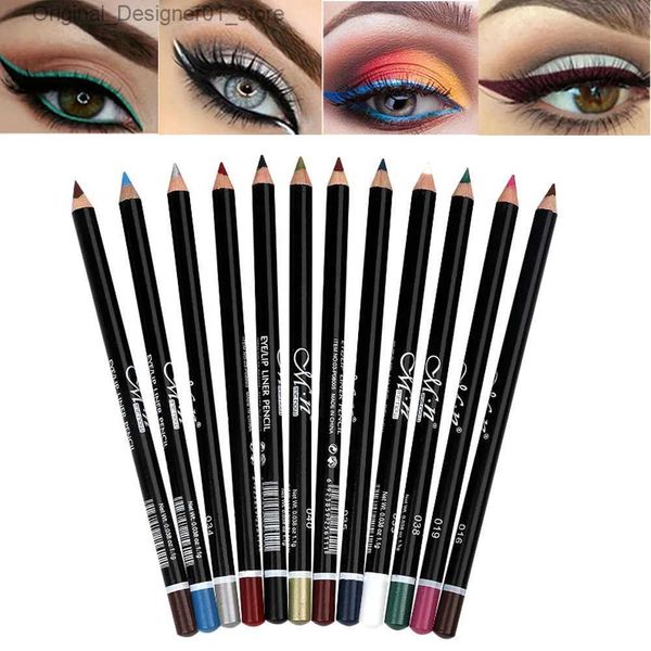 Eyeliner Menow matita eyeliner opaca rosa rosso blu eyeliner bianco waterproof penna eyeliner luccicante a lunga durata eyeliner in legno MN048 Q240119