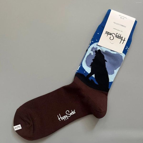 Meias masculinas Happy Classic Crew Sock Cotton 7-11UK( 41-46 EU)