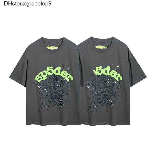 Br83 Spider Web Men's T-shirt Designer Sp5der Mulheres Camisetas Moda 55555 Mangas Curtas Youngthug Hip Hop Rap Celebridade Masculino Feminino Mesmo Estilo Tendência de Rua