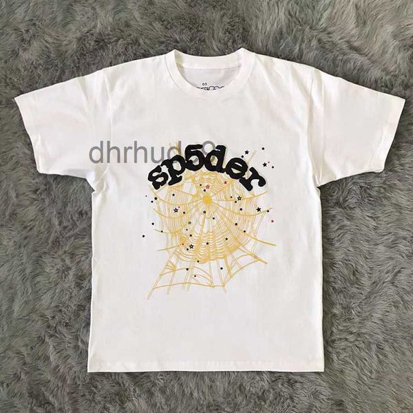 Erkek Tişörtler Köpük Baskı SP5der 555555 Melek Numara Tişörtlü Erkek Kadın Örümcek Web Desen T-Shirt Üst Tees Cloing G230301 WBSU