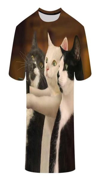 Футболка с котами для мужчин и женщин с 3d принтом Meow Star Cat в стиле хип-хоп, футболки с героями мультфильмов, летние топы, футболки, модные 3d рубашки2506183
