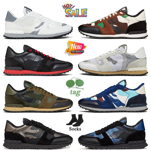 Scarpe casual da uomo di alta qualità Desginer Pelle di vitello nappa Nero Bianco Pastello Grigio Verde militare Tessuto a rete Camo Scarpe da ginnastica sportive Scarpe da ginnastica piatte di moda di lusso