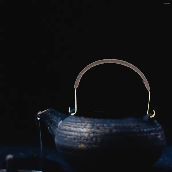 Conjuntos de louça de metal bule de chá acessórios de substituição suprimentos 7 polegadas u forma chaleira bule artesanal tricô cerâmica