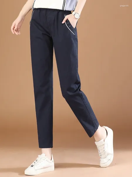 Pantaloni da donna HCXR Donna 2024 Autunno Casual Classico Slim Dritto Tutto-fiammifero Alla moda Metà di Vita OL Vestito Sigaretta Capri Pantaloni