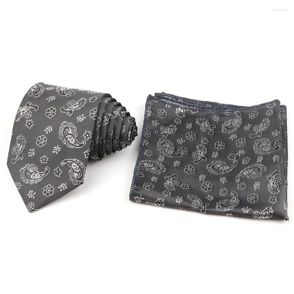 Bow Ties Erkekler Lüks Polyester Cep Kare Mendil Tie Set Paisley Sıradan Hanky ​​İş Partisi Gömlek Elbisesi Aksesuar Hediye