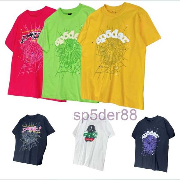 Magliette Spider Donna Uomo Magliette Designer Lettera Cornice Stampata Moda Donna Sp5der Maglietta Cotone T-shirt casual Manica corta Persone libere Abbigliamento Shir DFCP