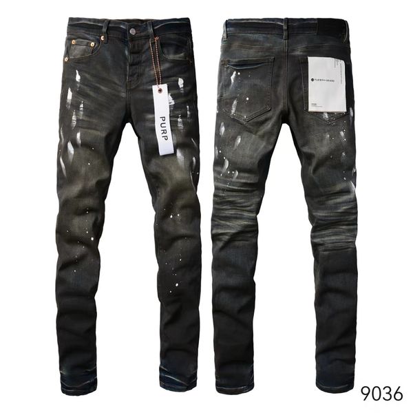 Высококачественные фиолетовые джинсы, мужские джинсы, дизайнерские джинсы, мужские черные брюки, уличные повседневные спортивные штаны в стиле ретро, спортивные штаны 9036