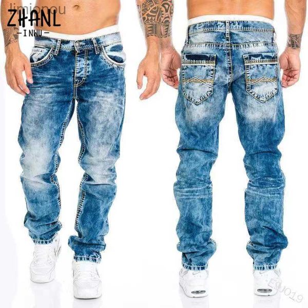 Erkekler Kot Düz kot pantolon vintage yıkama denim pantolon bahar yaz erkek arkadaşı bülbeli kot pantolon erkek sokak kıyafeti cacual tasarımcı kovboy pantolon240119