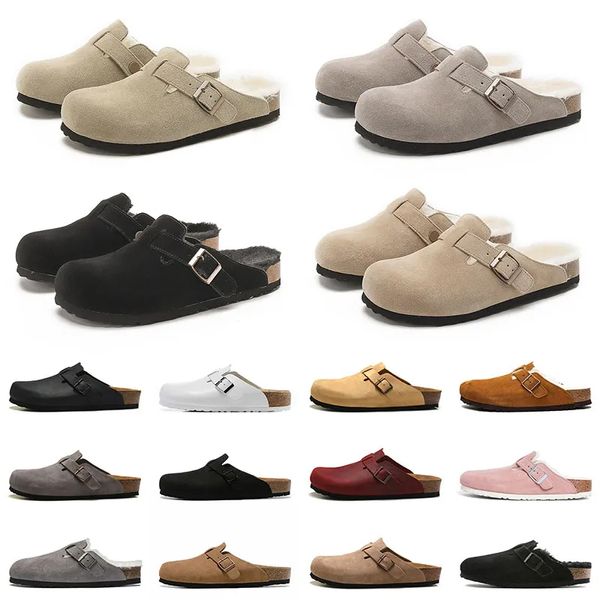 2024 Sıcak Yeni Arizonas tıkanıklığı sandalet birkin plaj tokası yaz tasarımcı terlikleri bostonlar mikrofiber shearling süet flip flops Birkatts Birko-Flor Loafer Sandals