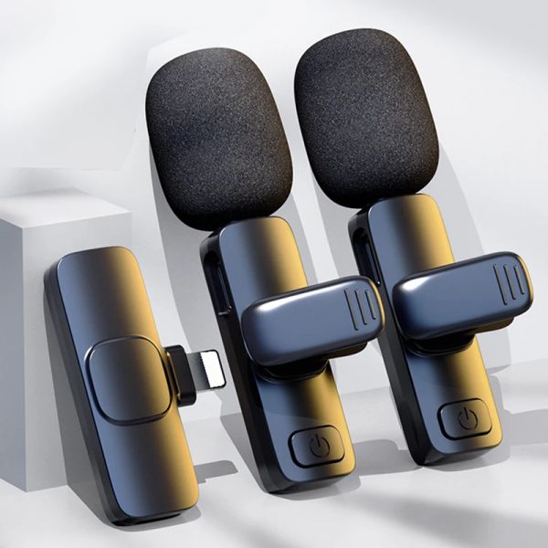 Wireless Lavalier-mikrofon K9 Mini Tragbare Audio Video Aufnahme Revers Mikrofon für iPhone Android Telefon Live Broadcast Gaming Mikrofon