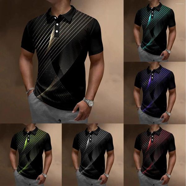 Herren-T-Shirts, gestreift, bedruckt, groß, langärmelig, groß für Männer, Mikrofaser-T-Shirt