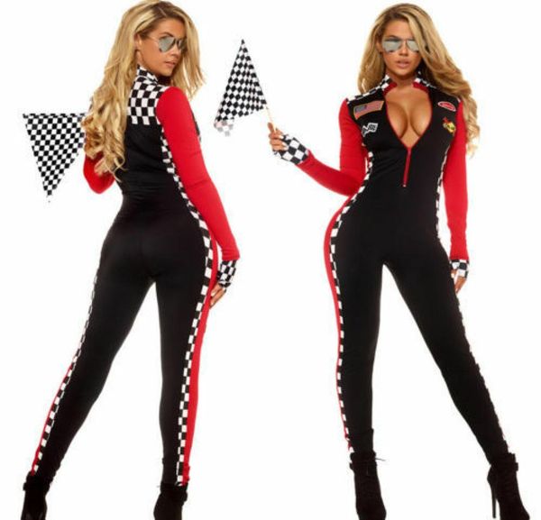 Racing Squad Cheerleader Senhoras Esportes Sexy Macacão Fancy Dress Costume Outfit SMG31156518971