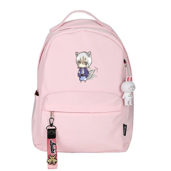 Sacos kamisama beijo feminino rosa mochila tomoe bonito mochila harajuku náilon sacos de escola meninas mochila de viagem dos desenhos animados bagpack rugzak