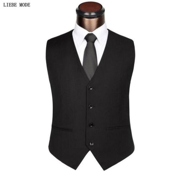 Gilet da uomo nero grigio da sposa per uomo slim fit gilet da uomo formale gilet da smoking business casual giacca senza maniche 21092761179