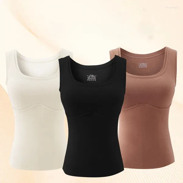 Mulheres Camisetas Tesco Slim Fit Roupa Interior Térmica com o Sutiã de Látex Dralon Tecido Sem Mangas Colete Camisa de Camada de Base Quente para Mulheres