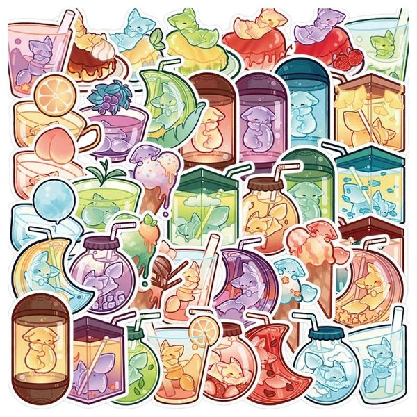 Hediye sargısı 40pcs Cam Şişe Çıkartmaları Scrapbook kırtasiye gitar zanaat malzemeleri Estetik Anime Sticker Scrapbooking Malzeme