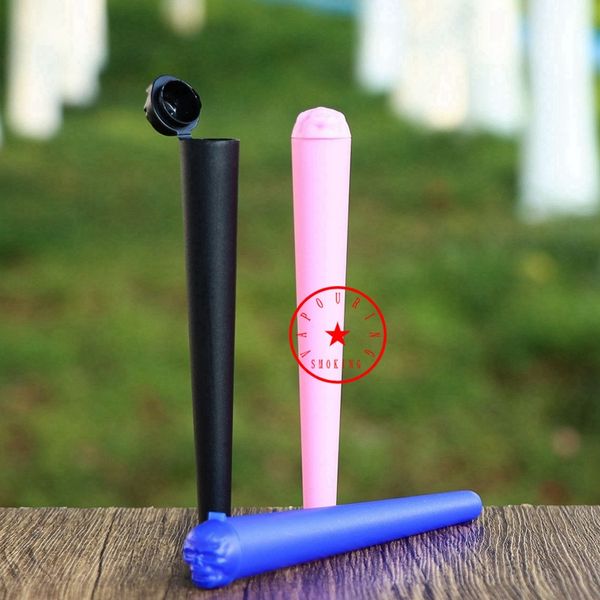 Novo dia das bruxas colorido crânio plástico fumar cigarro casos caixa de armazenamento tubo portátil fantasma cabeça selo chifre cone charuto stash caso