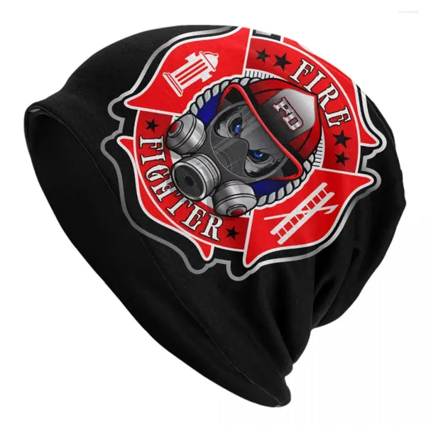 Berretti Fire Rescue Pompiere Beanie Cap Unisex Inverno Caldo Cofano Femme Cappelli in maglia Street Outdoor Sci Skullies Berretti Uomo Donna