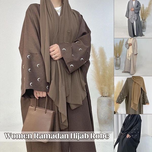 Abbigliamento etnico da donna veste cardigan musulmana Abaya Dubai Turchia di grandi dimensioni Elegante vestito lungo