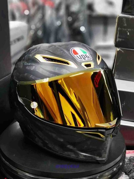 AGV Pista Gp RR Ano do Tiger Limited Forjado Fibra de Carbono Motocicleta Capacete de Competição de Equitação 7Z49