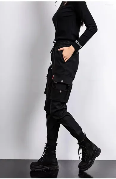 Pantaloni da uomo Multitasche Moda Hip-Hop Slim Versione coreana della tuta Uomo Estate Più tasche Studenti delle scuole medie Aggiungi gambe lunghe