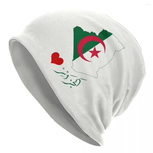 Berets Argélia Bandeira Skullies Beanies Caps Homens Mulheres Unissex Moda Inverno Quente Chapéu De Malha Adulto Bonnet Chapéus
