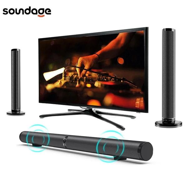 Alto-falantes Soundage Destacável Bluetooth TV Soundbar 3D Stereo Surround Sound Speaker Home Theater Sound Bar Suporte Óptico SPDIF AUX IN