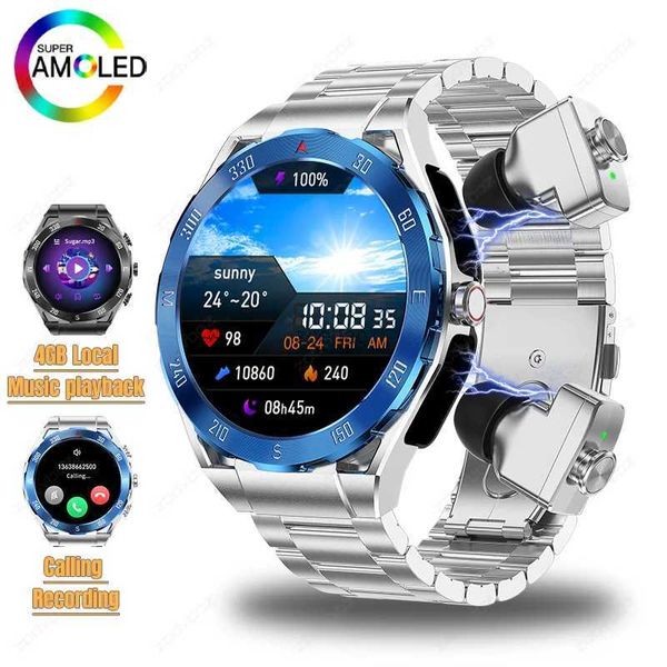 Relógios inteligentes 2024 Novo AMOLED Smart Watch Homens Mulheres GPS Tracker 4GB Reprodução de música local HD Gravação 3 em 1 chamada Smartwatch para Huawei Xiaomi