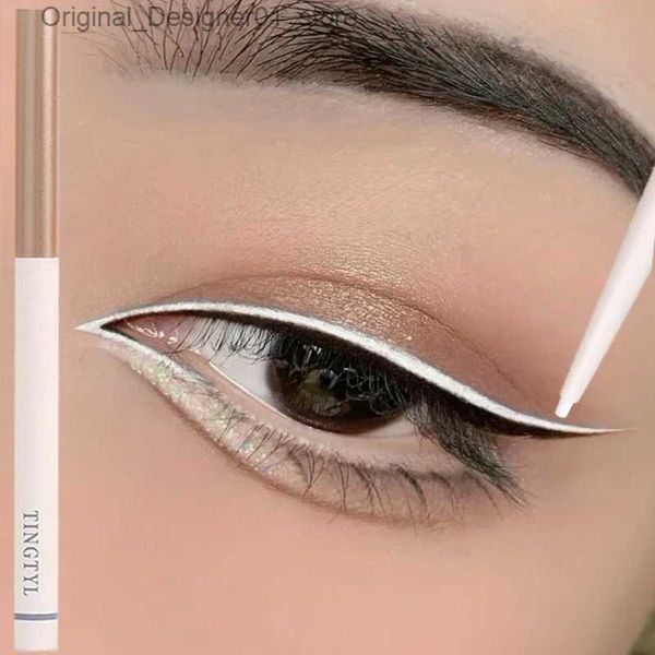 Eyeliner impermeável preto branco delineador gel caneta de secagem rápida longa duração sem florescer eye liner lápis olhos maquiagem beleza cosméticos ferramenta q240119