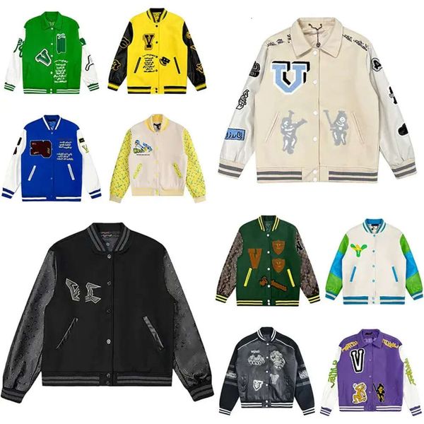 Designer Mens Varsity Jacket Cappotto da baseball Moda Donna Letterman Giacche Giacca da lettera ricamata Top monopetto Coppie da uomo C 15